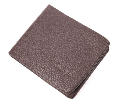 Відмінне чоловіче портмоне із зернистої шкіри KARYA 21063 Коричневий
