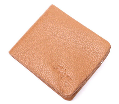Стильне чоловіче портмоне із зернистої шкіри KARYA 21064 Світло-коричневий