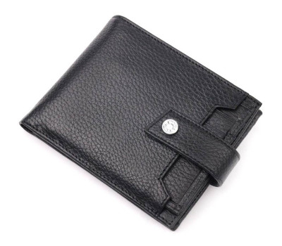Класичний чоловічий гаманець із натуральної шкіри KARYA 21066 Чорний