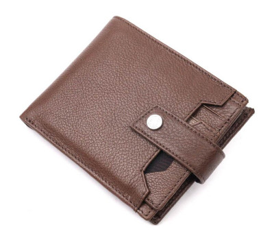 Практичний чоловічий гаманець із натуральної шкіри KARYA 21067 Коричневий