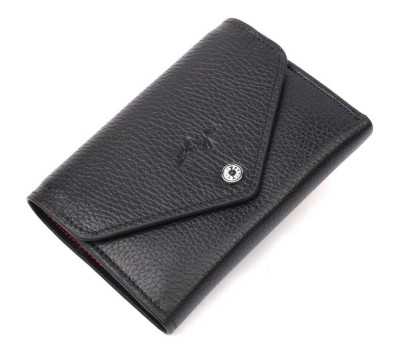 Класичний горизонтальний жіночий гаманець із монетницею з натуральної шкіри KARYA 21071 Чорний