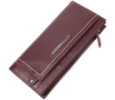 Женский горизонтальный кошелек из натуральной кожи KARYA 21090 Бордовый