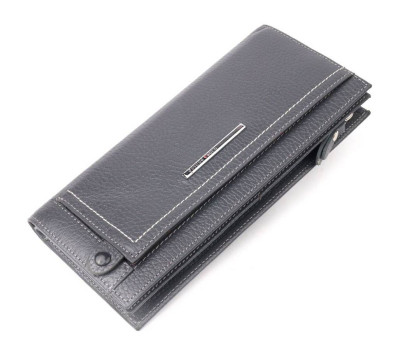 Надежный женский горизонтальный кошелек из натуральной кожи KARYA 21095 Серый