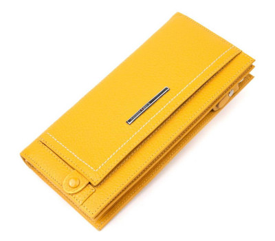 Женский горизонтальный кошелек из натуральной кожи KARYA 21097 Желтый