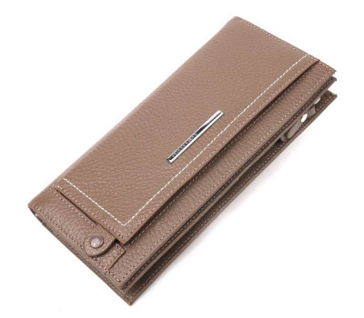 Горизонтальный женский кошелек из натуральной кожи KARYA 21098 Бежевый