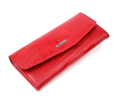 Жіночий гаманець з клапаном із фактурної шкіри KARYA 21105 Червоний