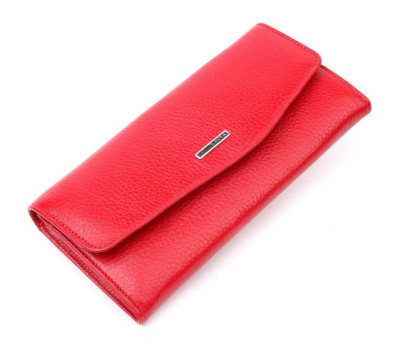 Жіночий гаманець з клапаном з гладкої шкіри KARYA 21110 Червоний