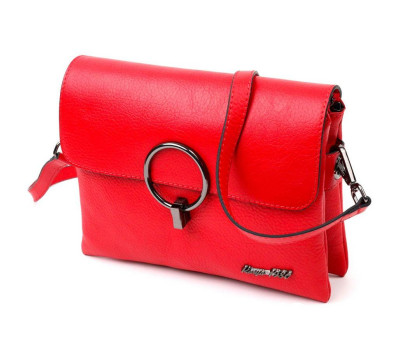 Зручна сумка жіноча на плече KARYA 20857 шкіряна Червоний
