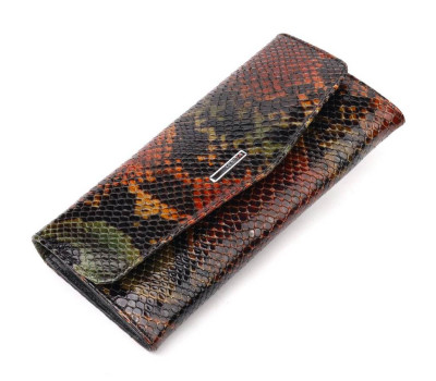 Жіночий гаманець із фактурною шкірою під рептилію KARYA 21113 Різнокольоровий