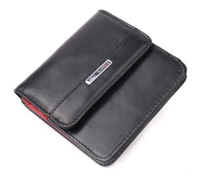 Компактний жіночий гаманець із гладкої натуральної шкіри KARYA 21122 Чорний