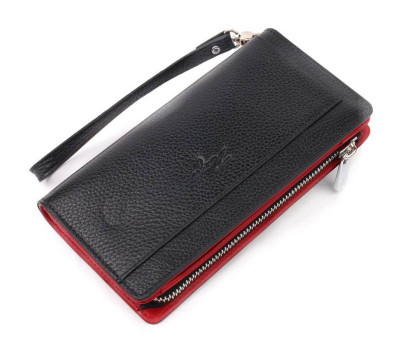 Місткий гаманець-клатч із натуральної шкіри KARYA 21135 Чорний