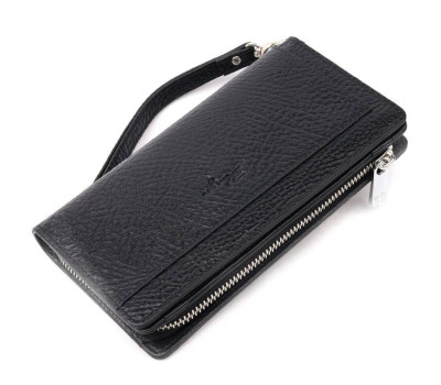 Багатофункціональний гаманець-клатч із натуральної шкіри KARYA 21136 Чорний