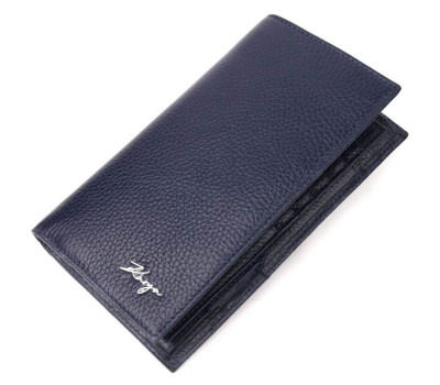 Вертикальний гаманець із натуральної шкіри KARYA 21141 Синій
