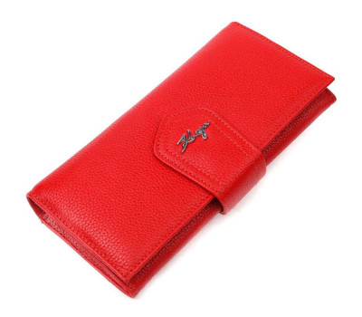 Відмінний жіночий складаний гаманець з натуральної шкіри KARYA 21148 Червоний