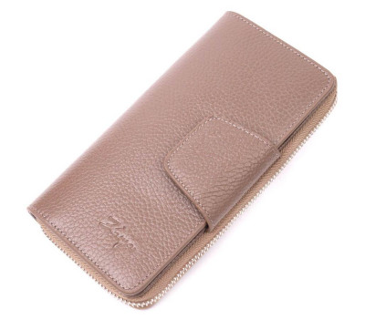 Практичний жіночий гаманець з натуральної шкіри KARYA 21152 Бежевий