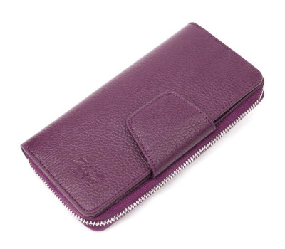Яскравий жіночий гаманець з натуральної шкіри KARYA 21155 Фіолетовий