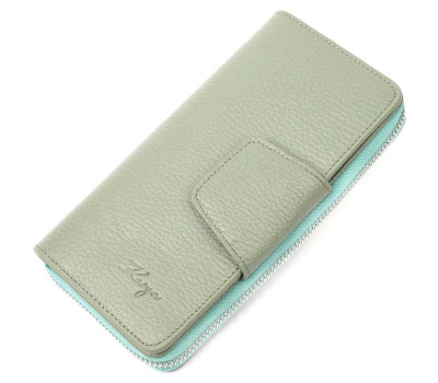 Незвичайний вертикальний жіночий гаманець із натуральної шкіри KARYA 21156 Бірюзовий