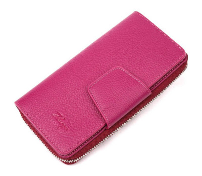 Яскравий місткий вертикальний жіночий гаманець з натуральної шкіри KARYA 21160 Фіолетовий