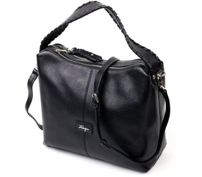 Велика жіноча шкіряна сумка KARYA 20862 Чорний