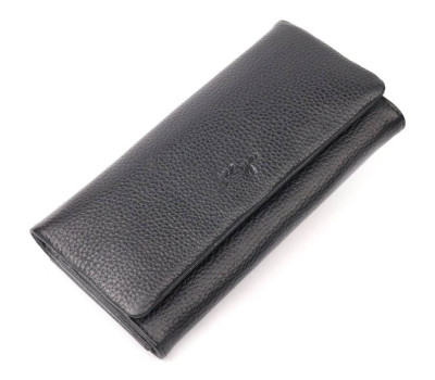 Класичний місткий жіночий гаманець із натуральної шкіри KARYA 21179 Чорний