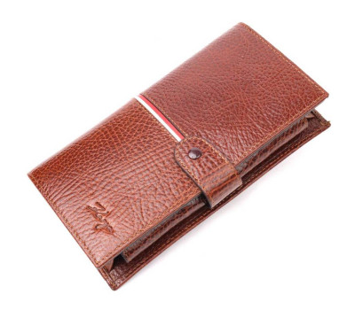 Оригінальний клатч із натуральної шкіри KARYA 21180 Коричневий