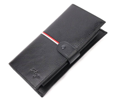 Місткий гаманець- клатч з натуральної шкіри KARYA 21182 Чорний