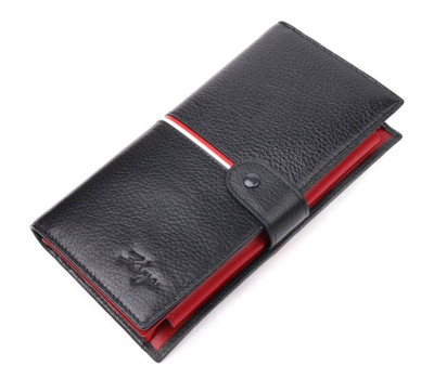 Практичний гаманець-клатч із натуральної шкіри KARYA 21183 Чорний