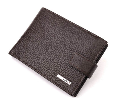 Зручний чоловічий гаманець із натуральної шкіри KARYA 21201 Коричневий