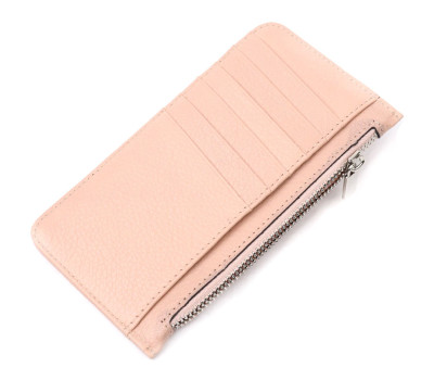 Гарний картхолдер із натуральної шкіри KARYA 21204 Пудровий