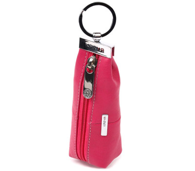 Яскрава ключниця з натуральної шкіри KARYA 21214 Рожевий