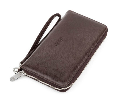 Гаманець-клатч чоловічий KARYA 17068 шкіряний Коричневий
