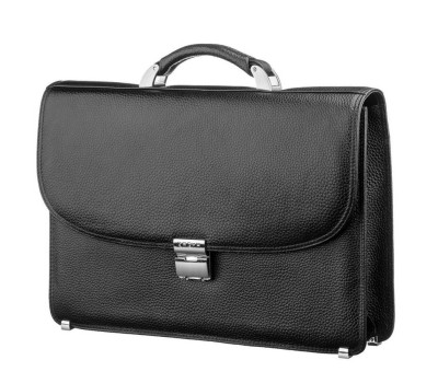 Портфель чоловічий KARYA 17267 шкіряний чорний флотар