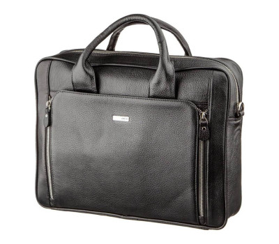Ділова чоловіча сумка зі шкіри KARYA 17284 Чорна