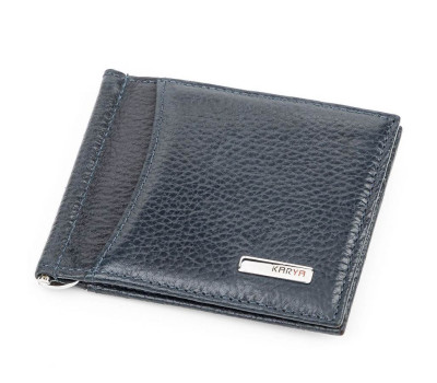 Затискач чоловічий KARYA 17085 Шкіряний Синій