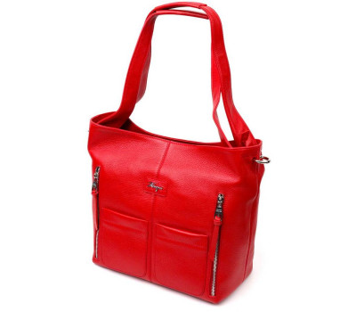 Багатофункціональна жіноча сумка-шоппер із кишенями KARYA 20876 Червоний