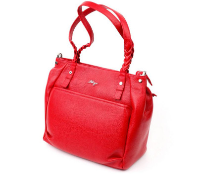 Яскрава та містка жіноча сумка з ручками KARYA 20880 шкіряна Червоний