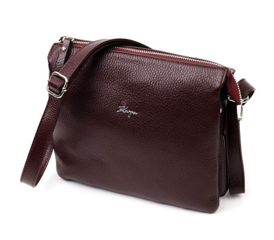 Стильна сумка жіноча на плече KARYA 20883 шкіряна Бордовий