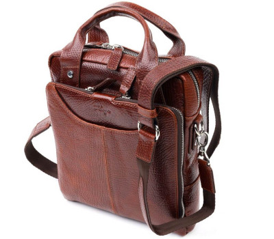 Місткий чоловічий месенджер KARYA 20886 шкіряний Коричневий