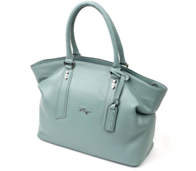 Ділова шкіряна сумка жіноча KARYA 20888 Бірюзовий
