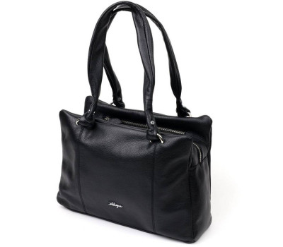 Практична сумка жіноча з ручками KARYA 20890 шкіряна Чорний