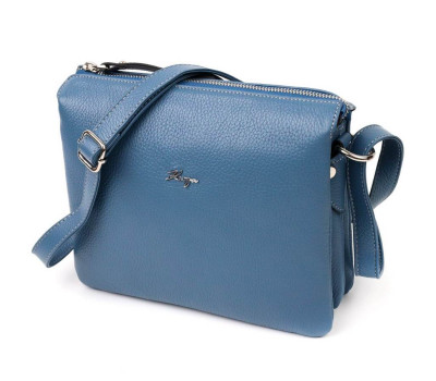 Невелика сумка жіноча на плече KARYA 20891 шкіряна Блакитний