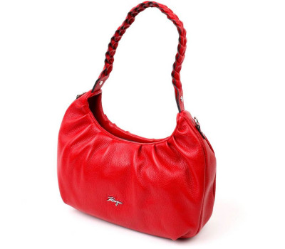 Яскрава жіноча сумка багет KARYA 20837 шкіряна Червоний