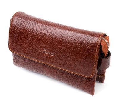 Практичний чоловічий клатч із клапаном KARYA 20911 шкіряний Коричневий