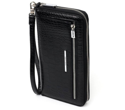 Фактурна чоловіча барсетка KARYA 20913 шкіряна Чорний