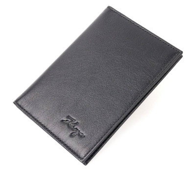 Відмінна обкладинка на документи гладкої шкіри KARYA 20928 Чорний