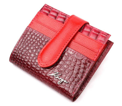 Оригінальний жіночий гаманець із натуральної фактурної шкіри KARYA 20949 Червоний