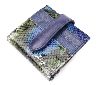 Невеликий жіночий гаманець із натуральної фактурної шкіри KARYA 20950 Синій