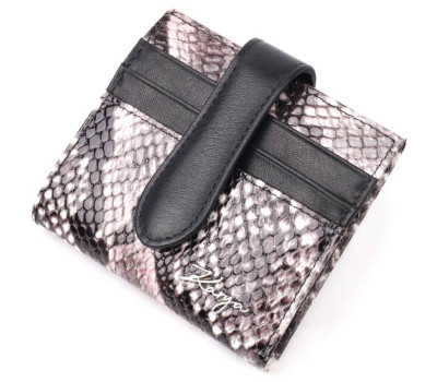 Восхитительный женский бумажник из натуральной фактурной кожи KARYA 20955 Черный