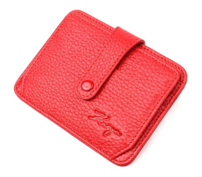 Візитниця із натуральної зернистої шкіри KARYA 20957 Червоний