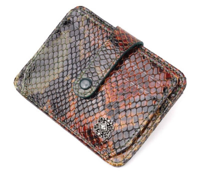 Візитниця із натуральної фактурної шкіри під змію KARYA 20958 Різнокольоровий